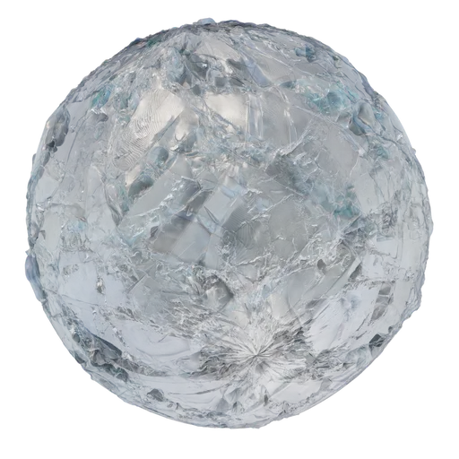 Realistic 4K PBR glass material with intricate damaged patterns, suitable for Blender 3D and other rendering software.