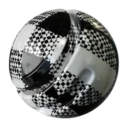 PBR texture for 3D rendering featuring a checkered pattern in high contrast tones suitable for Blender and other 3D applications.
