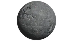 Realistic PBR damaged concrete texture for 3D rendering in Blender, suitable for destruction scenes and aged structures.