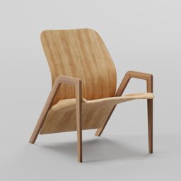 Contemporary Ava Wood Armchair 60x80x86