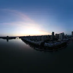 City Aerial Sunset Sky