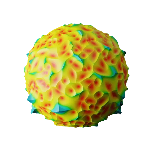 Organic Hierarchical Voronoi procedural texture for 3D Blender material, with a vibrant, colorful aesthetic for advanced texturing.