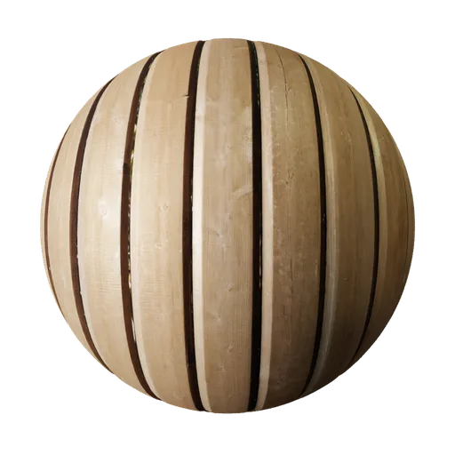 2K PBR realistic wooden texture for Blender 3D, ideal for digital floor and fence modeling with detailed displacement.