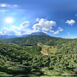 Green tree mountain cloud bluesky