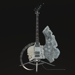 "Sandberg Joboline Axel II electric bass 3D model for Blender 3D. Features Sandberg hardware and large body perfect for orc or Viking hawk bass players. Comes with tripod stand, cable, and adjustable guitar strap."