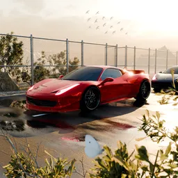 Ferrari Hyperrealistic Car–Midday Drive