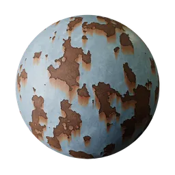 Rusted painted blue metal