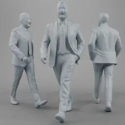 Businessman in Motion – Stylized Walking Posed Low Poly 3D Character