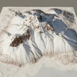 Detailed 3D snowy mountain model suitable for Blender rendering and Scenes.