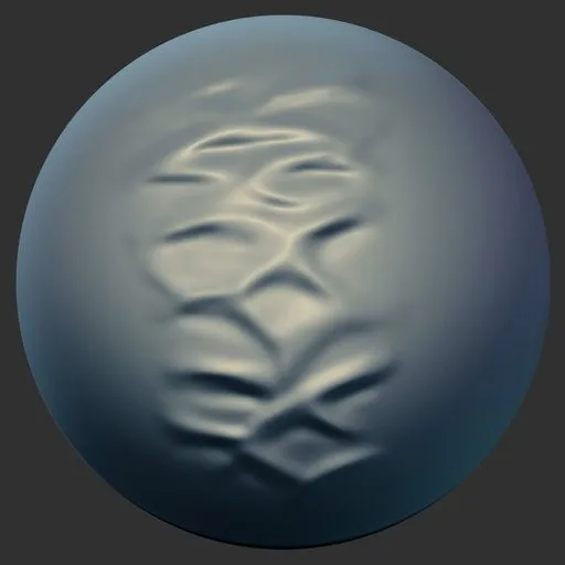 3D Blender sculpting brush creating detailed fabric textures, ideal for realistic collars and shirt wrinkles.