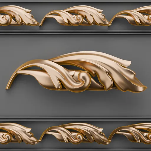 Detailed 3D ornamental trim brush for enhancing scene quality, compatible with Blender.