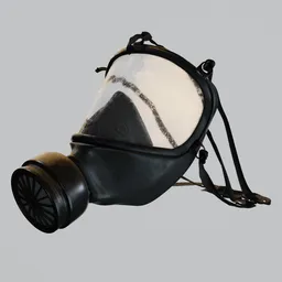 Detailed 3D gas mask model with textures, suitable for Blender projects, optimized for military and fantasy scenes.