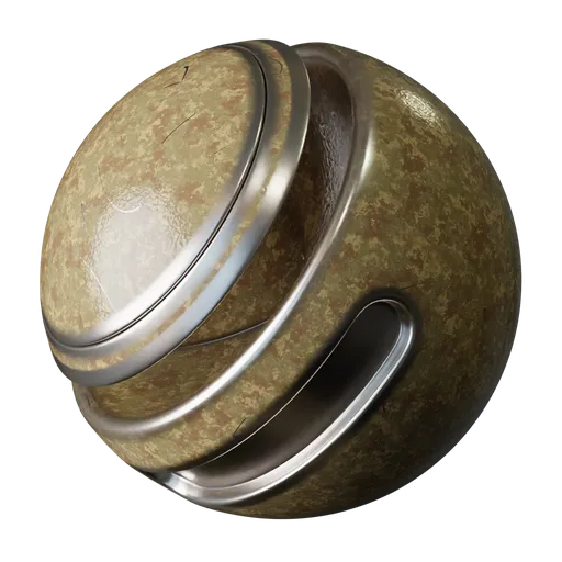 Highly detailed procedural Scratched Desert Camo Smart Material for PBR texturing in Blender 3D.