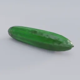 High-quality 3D cucumber model with realistic textures, perfect for Blender rendering and nature simulations.