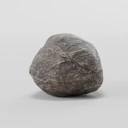 Detailed low-poly 3D rock asset with realistic textures for Blender 3D creations.