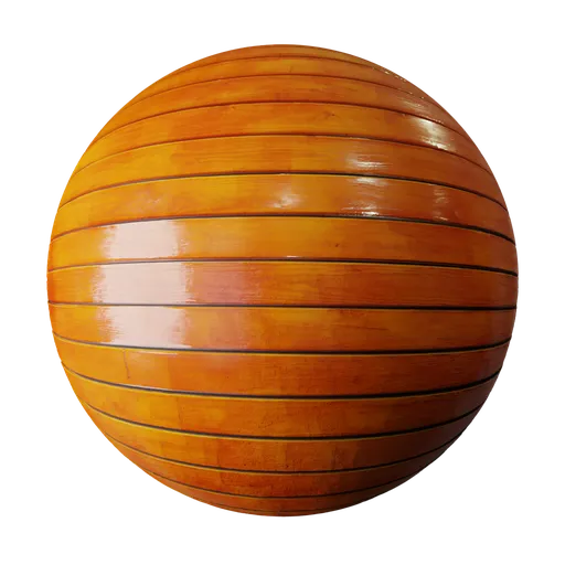 High-resolution PBR glossy wooden planks texture for 3D modeling and rendering in Blender.