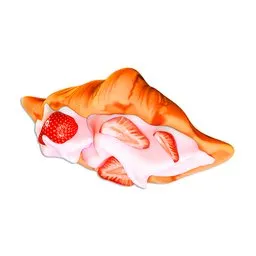 Croissant with strawberries and creme