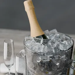 Champagne Bottle With Droplets