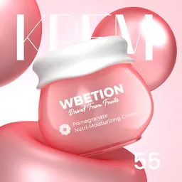 Cream pot jar on bubble creative shot