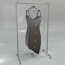 Blender 3D model of a creative dress-shaped storage commode design hanging on a hanger for interior decor.