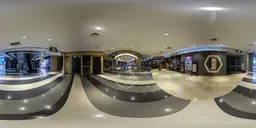 Peaceful Tao Lai Court interior panorama perfect for 3D scene lighting with detailed floor tiles and soft mall lighting.