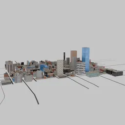 Low-poly day city