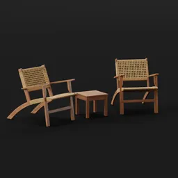 Teak Woven Patio Set
