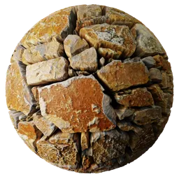 2K PBR stone material with detailed tiling and realistic displacement for 3D modeling in Blender and other software.