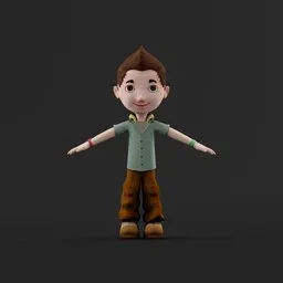Stylized Young Boy Rigged