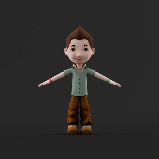 Stylized Young Boy Rigged