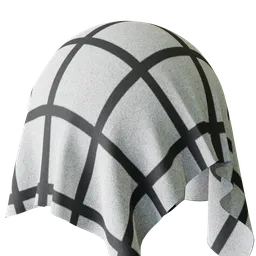 High-resolution white checkered fabric PBR material for 3D rendering in Blender and other software.