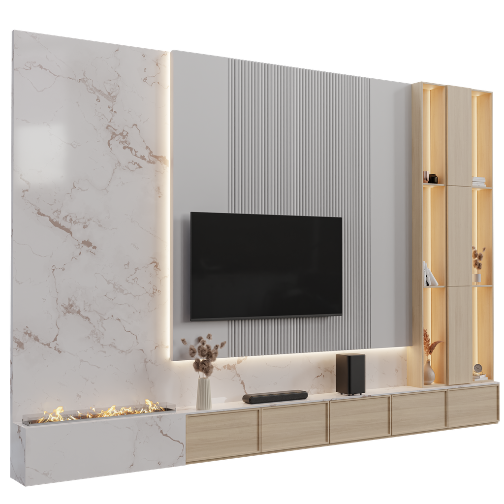 BlenderKit | Download the Tv wall A model