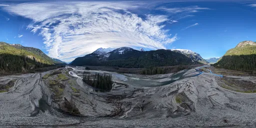 Aerial Valley Mountain River