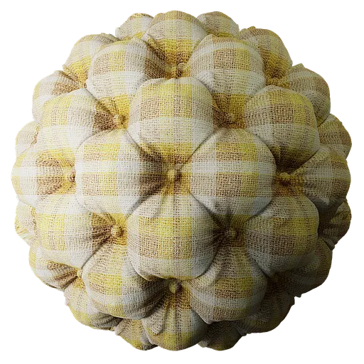 Fabric Deep Buttoning Pattern Yellow