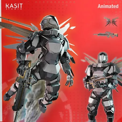 Flying robot Animated