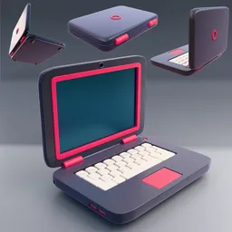 Stylized Cartoon Laptop