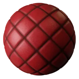 Diamond Quilted  Stitch Leather Red