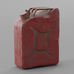 Old Damaged Gas Can RED