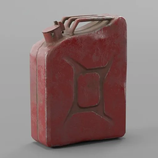 Old Damaged Gas Can RED