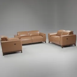 Set leather sofa