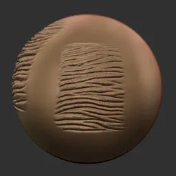 Detailed sculpting brush imprint for reptile skin effect in 3D modeling, perfect for Blender artists.