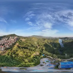 Green tree mountain cloud bluesky