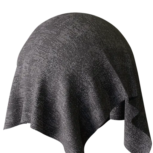 High-resolution PBR scanned grey fabric texture for 3D Blender material creation with realistic details and 4K quality.