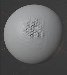 Blender 3D sculpting brush imprint of fantasy dragon scale texture for creating detailed animal skin models.