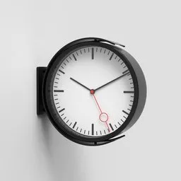 "IKEA Bissing Watch 3D model in Blender 3D software. A modern and edgy clock with infinity time loop and thin red lines inspired by Dieter Rams' graphic design. Fully detailed and ready to use for design projects."