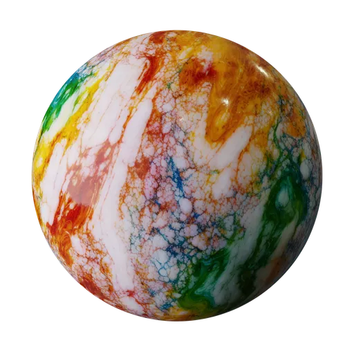 High-resolution vibrant marble texture for 3D modeling and rendering, suitable for Blender PBR material needs.