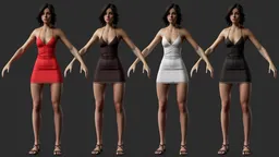 Lace Strappy Mini Dress Character