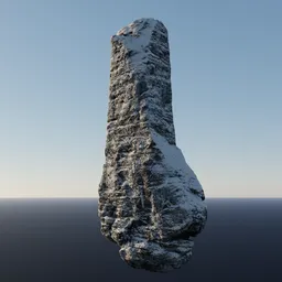 Snow Rock Pillar Rugged