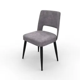 "Jip Dining Chair - High Quality 3D Model for Blender 3D with Realistic Body Shape and 4K Textures. Grey Seat and Black Legs on Textured Base. Suitable for Regular Chair Category Projects. Featured on Dribble and Store Website."
