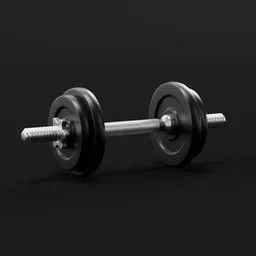 "Realistic 3D model of a gym dumbbell for Blender 3D. High-resolution product photo with 4k texture in Substance Painter. Perfect for fitness and gym-themed designs."